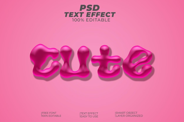 PSD Cute 3d text style effect