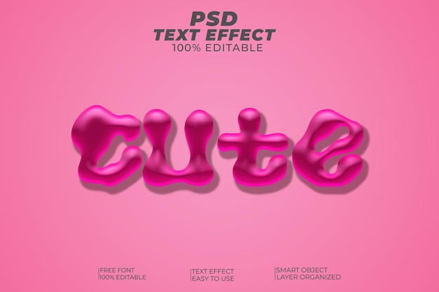 PSD Cute 3d text style effect