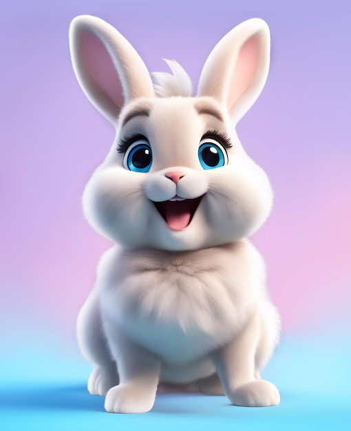 PSD psd cute beautiful gray fluffy rabbit