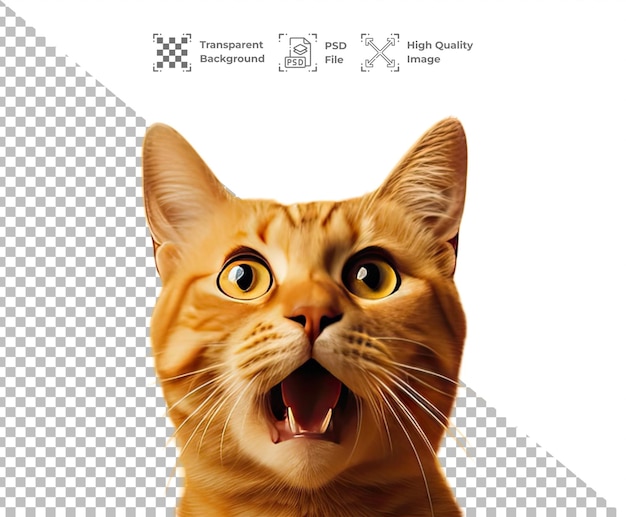 PSD psd cute cat isolated on transparent background