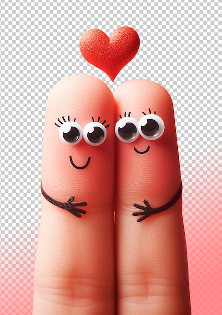 PSD psd cute fingers in love celebrating valentines day