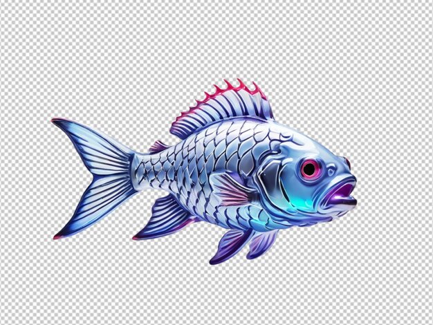 Psd of a cute fish on transparent background