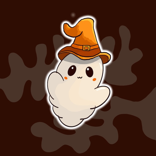 PSD psd cute halloween ghost stickers illustration