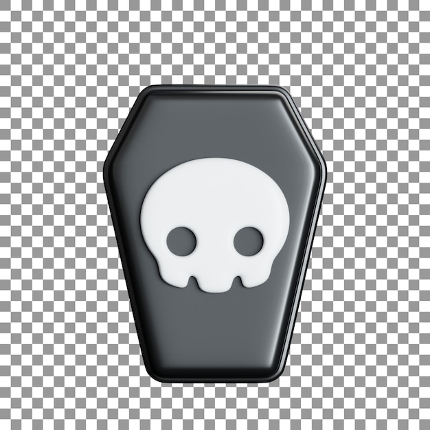 PSD psd cute halloween icon coffin 3d rendering