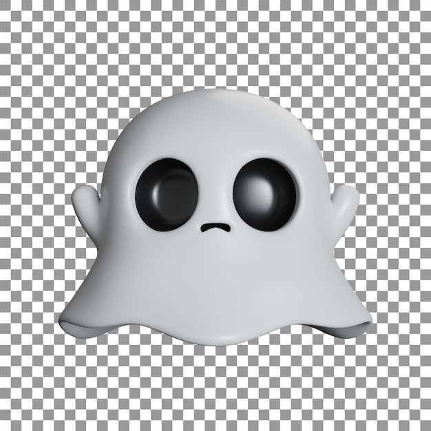 Psd cute halloween icon ghost 3d rendering