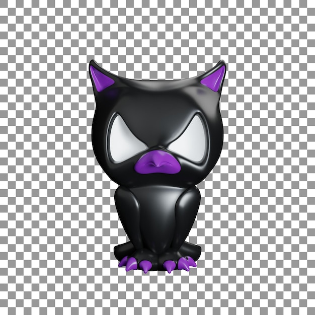 PSD psd cute halloween icon owl 3d rendering