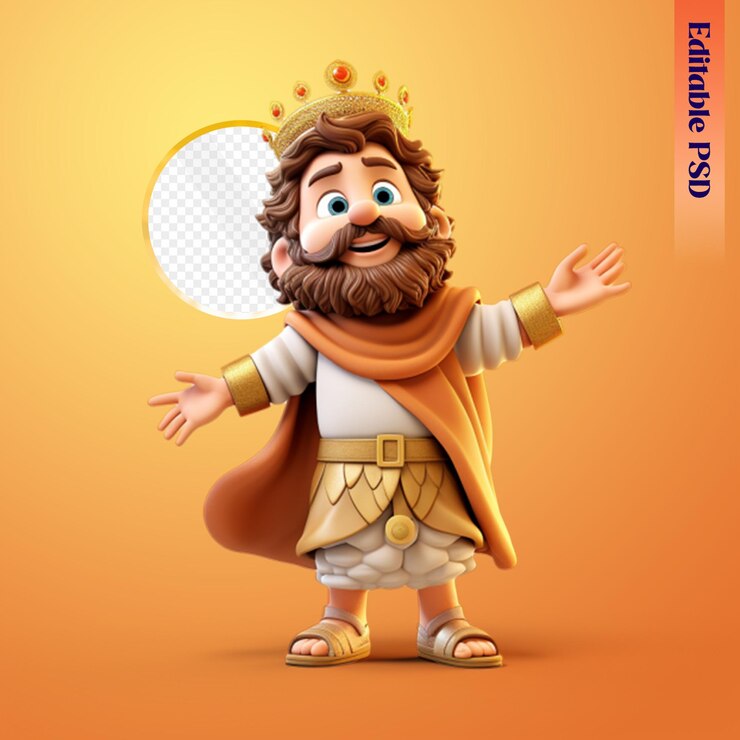 PSD psd cute king animated characters