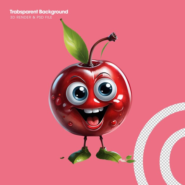 PSD psd cute red cherry cartoon