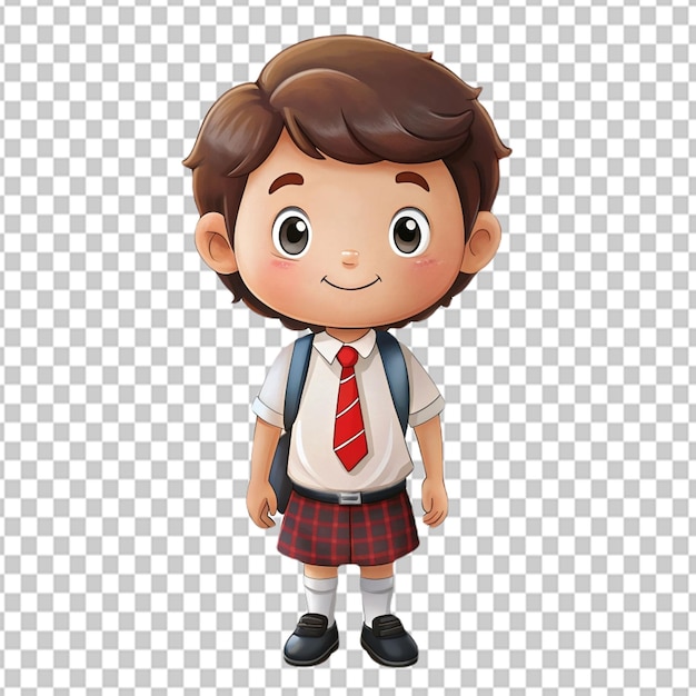 PSD psd of a cute student cartoon character on transparent background