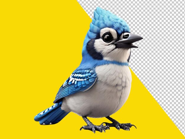 PSD psd of a cutest blue jay on transparent background