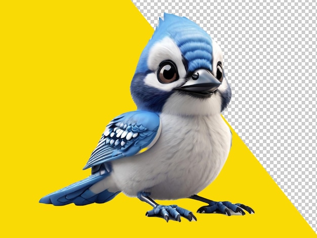 PSD psd of a cutest blue jay on transparent background