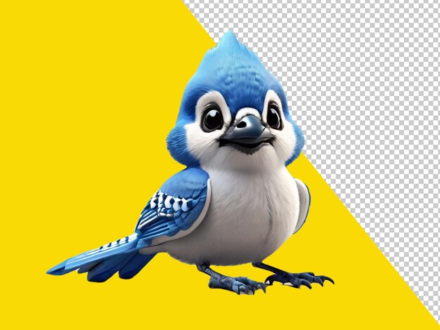 PSD psd of a cutest blue jay on transparent background