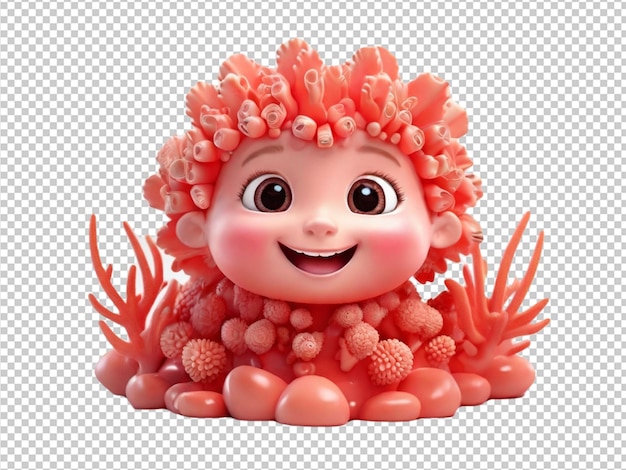 PSD psd of a cutest coral on transparent background