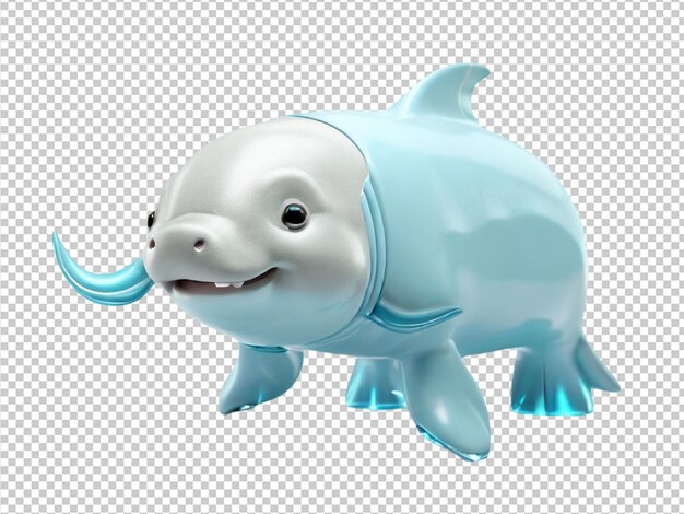 PSD psd of a cutest dugong fish on transparent background