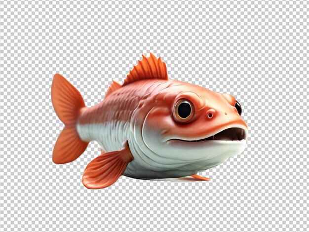 PSD psd of a cutest eel cod fish on transparent background