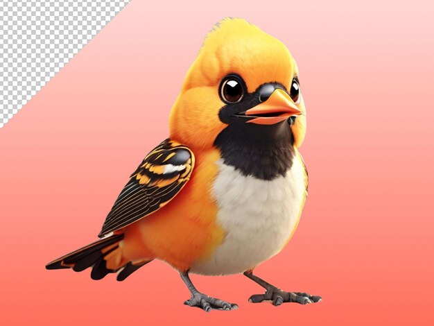 PSD psd of a cutest ever oriole bird on transparent background