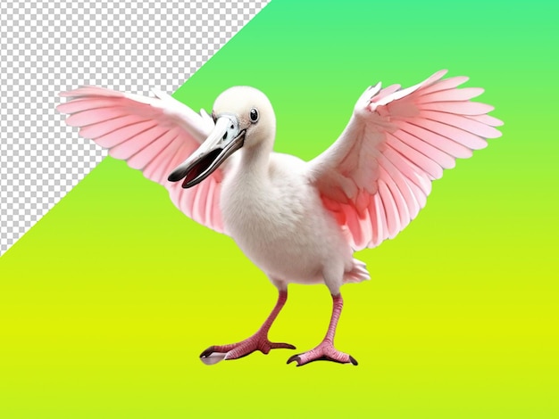 PSD psd of a cutest ever spoonbill on transparent background