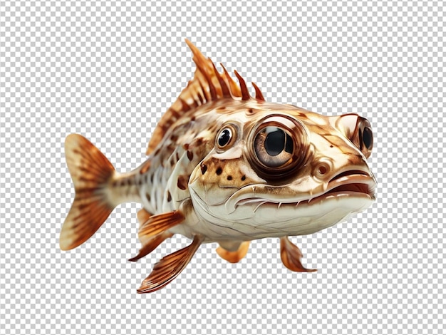 PSD psd of a cutest flathead fish on transparent background