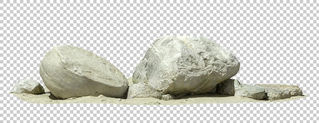 PSD psd cutout odizolowane kamienie rafowe plaże poziomy krajobraz rendering 3d