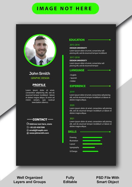 Psd cv cv-sjabloon