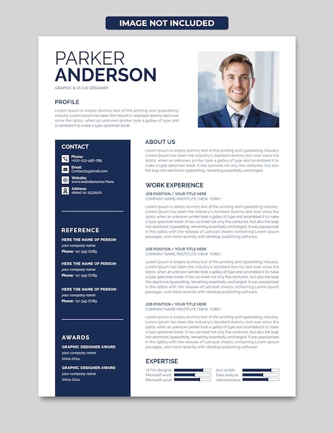 PSD psd cv ontwerp sjabloon