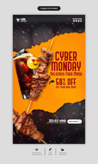 PSD psd cyber monday social media instagram story design template