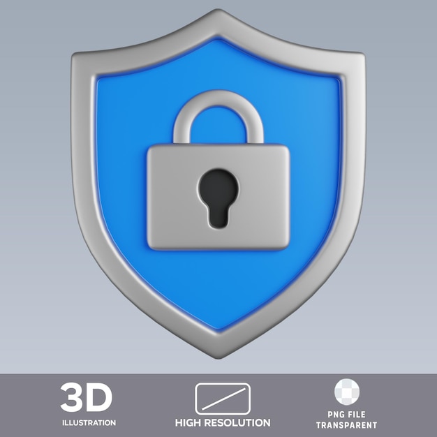 Кибербезопасность PSD 3D иллюстрация