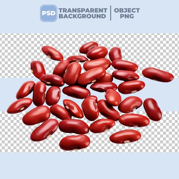 PSD czerwone fasole izolowane przezroczyste tło PNG