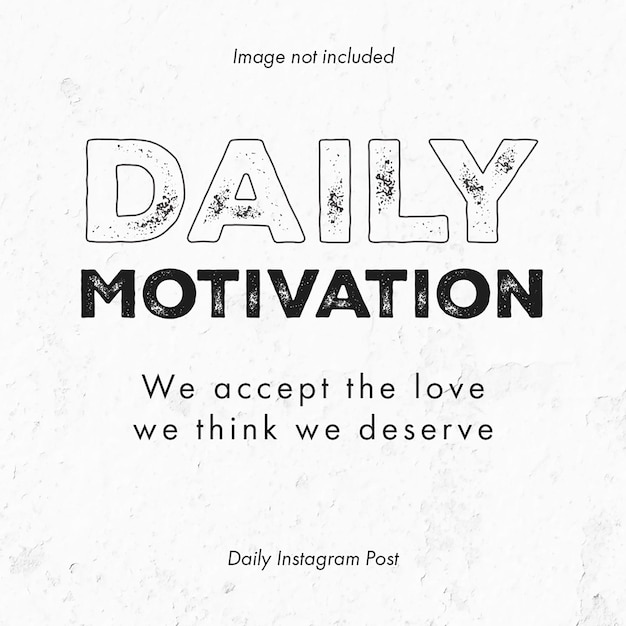 PSD psd daily motivation with wall background instagram post template