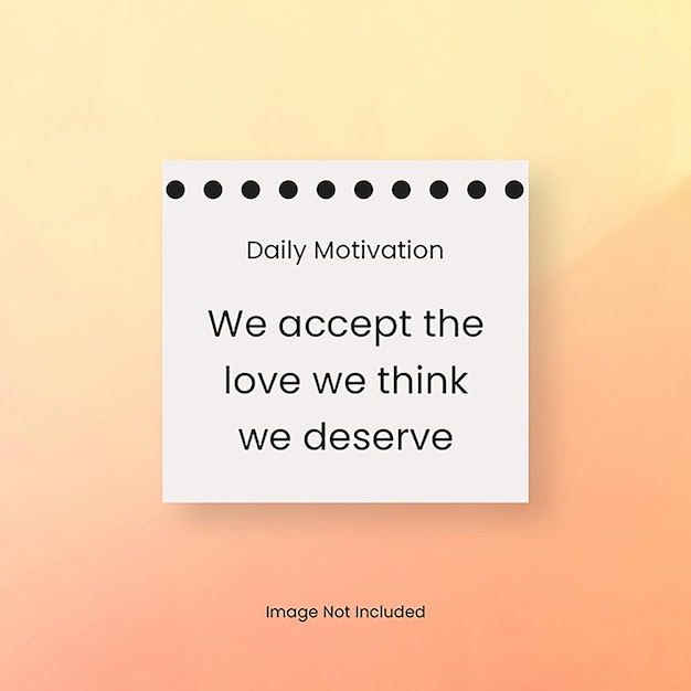 PSD psd daily motivational on colored background instagram post template