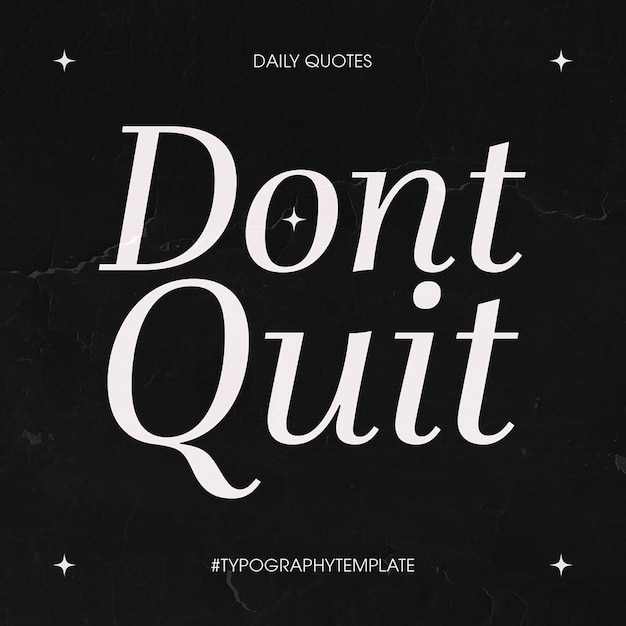PSD Daily Motivational Quotes Typografia Projekt dla mediów społecznościowych i szablonu postów na Instagramie