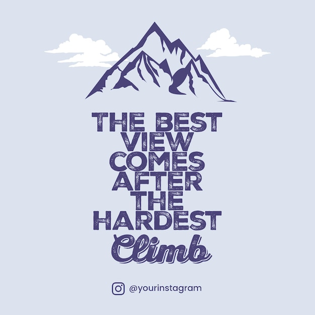 PSD Daily Motivational Quotes Typografie Ontwerp voor sociale media en Instagram Post Template