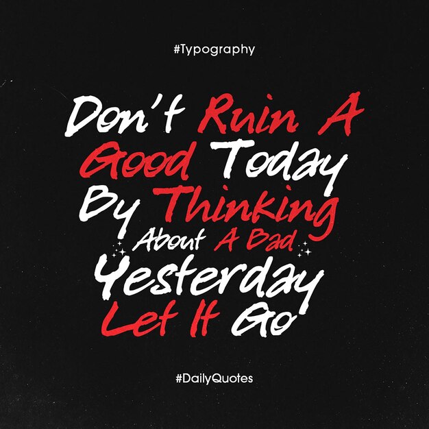 PSD psd daily motivational quotes typografie ontwerp voor sociale media en instagram post template