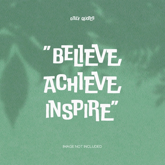 PSD Daily Motivational Quotes: 소셜 미디어 및 인스타그램 포스트 템플릿을 위한 타이포그래피 디자인