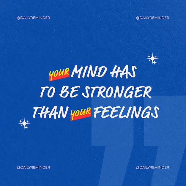 PSD psd daily qoutes on blue background instagram post template