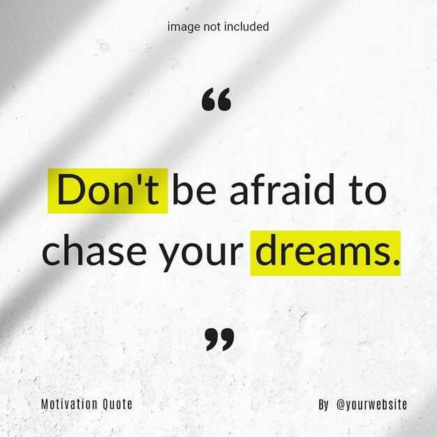 PSD psd daily qoutes motivasi on wall white background instagram post template