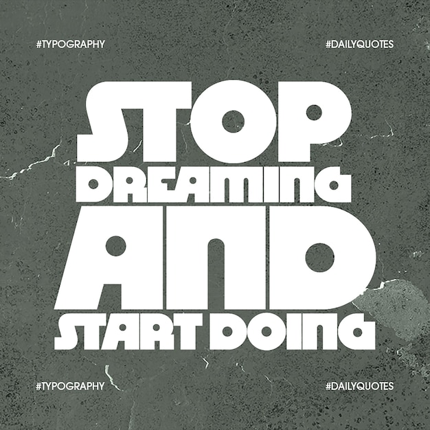PSD Daily qoutes typografia szablon postów na Instagramie