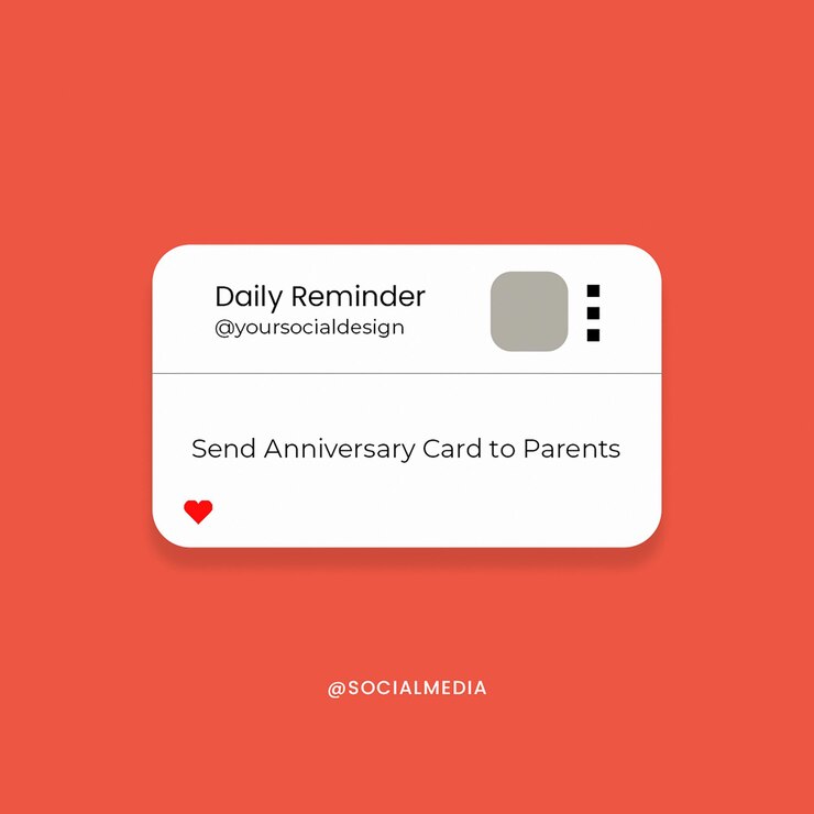 PSD psd daily reminder on red background instagram post template