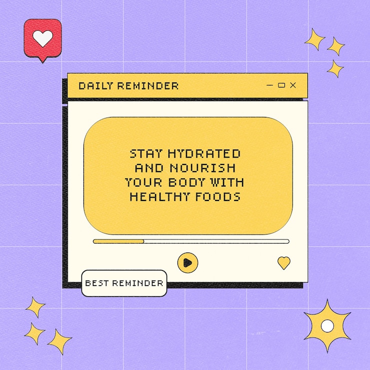 PSD psd daily reminder with purple background instagram post template