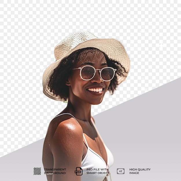 PSD psd dark skinned woman isolated on transparent background