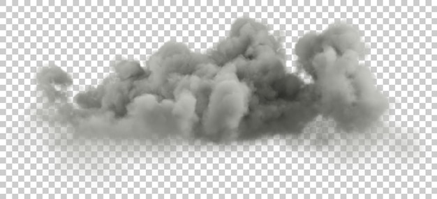 Psd darkness clouds explosion atmosphere cutout on transparent backgrounds 3d rendering