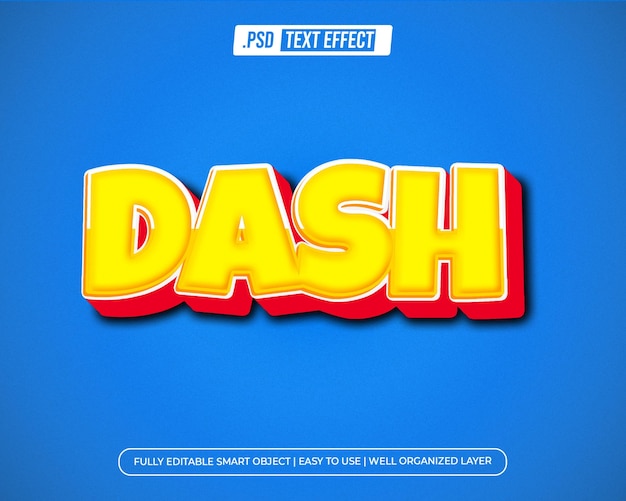 PSD dash text style effect