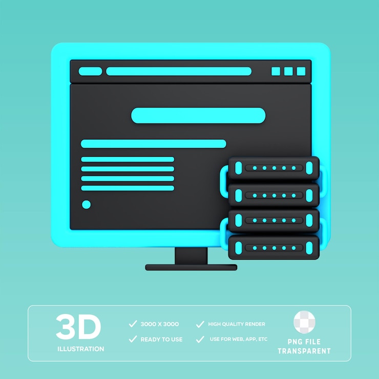 PSD psd data management 3d illustration