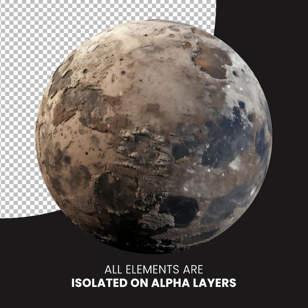 Psd dead planet isolated on alpha layer png