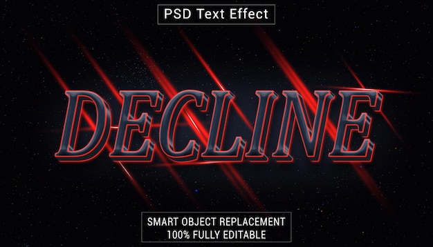 Effetto stile di testo del logo psd decline