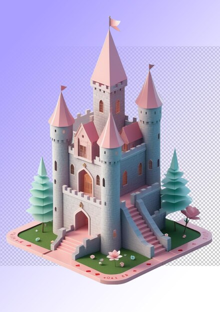 PSD psd decoration elements castle isolated on a transparent background