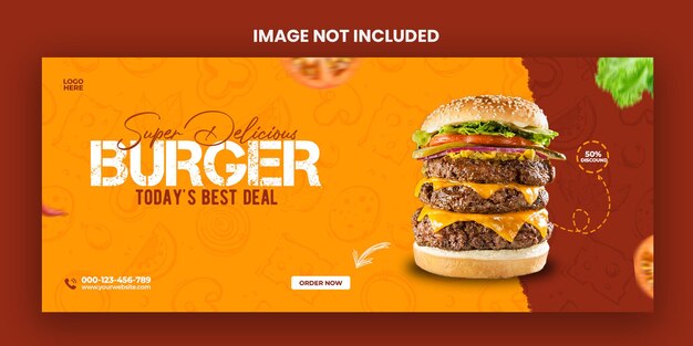 Psd delicious burger and food menu social media banner template