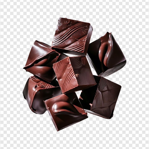 psd delicious dark bar chocolate isolated on a transparent background by ai generative