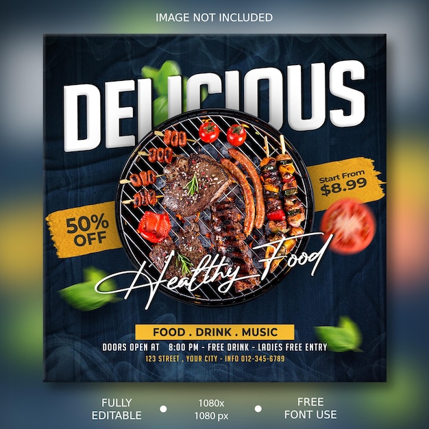 PSD psd delicious food restaurant instagram posts