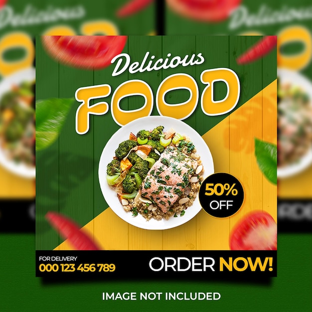 PSD Delicious Food for Social Media Template